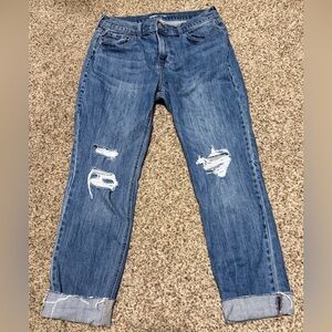 Old Navy Women’s Jeans Boyfriend Distressed Dark Indigo Size 8